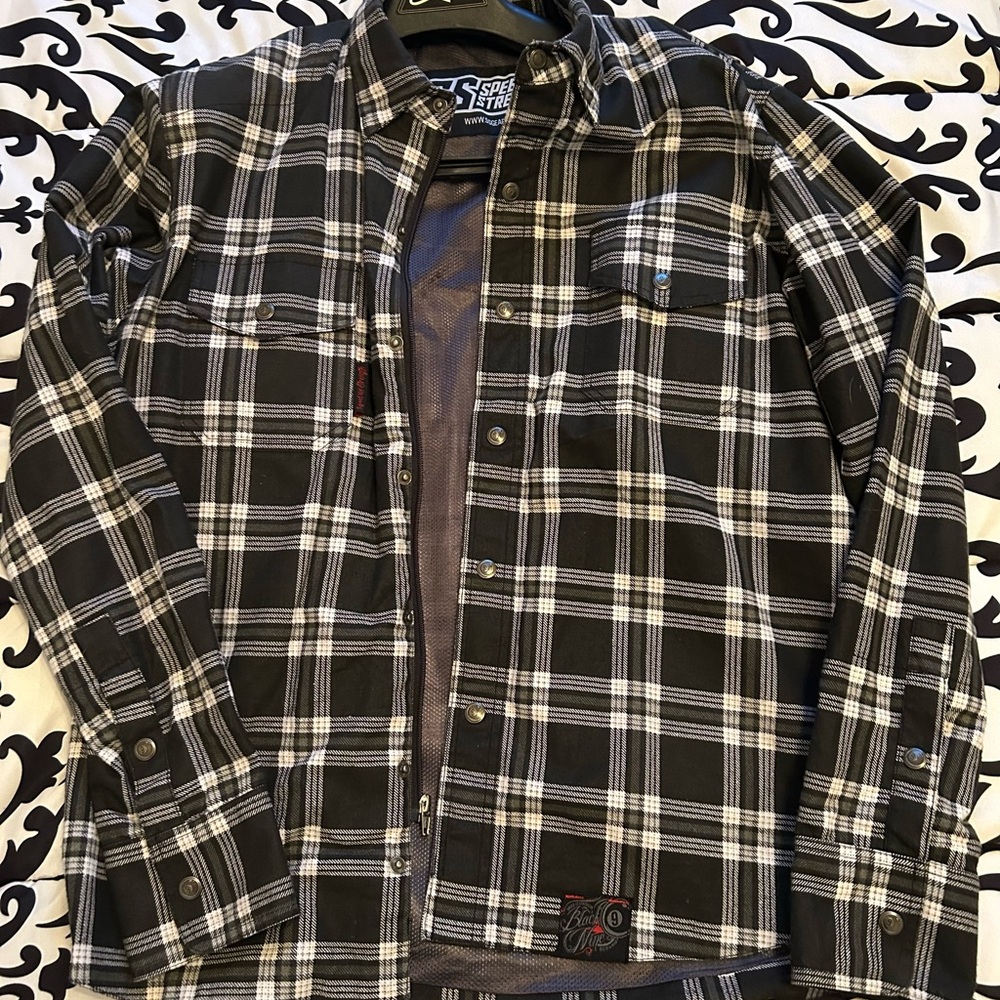 Classic Black and White Plaid Shirt Jacket